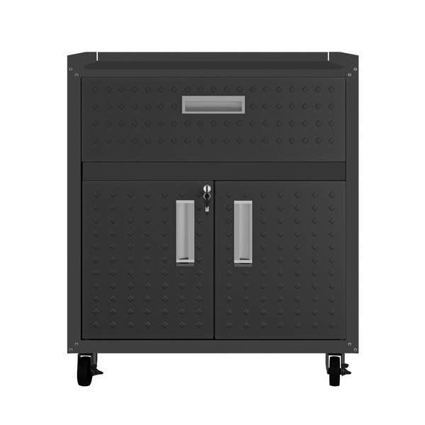 Manhattan Comfort Fortress 31.5" Mobile Garage Cabinet with Drawer and Shelves 2GMCC-CH